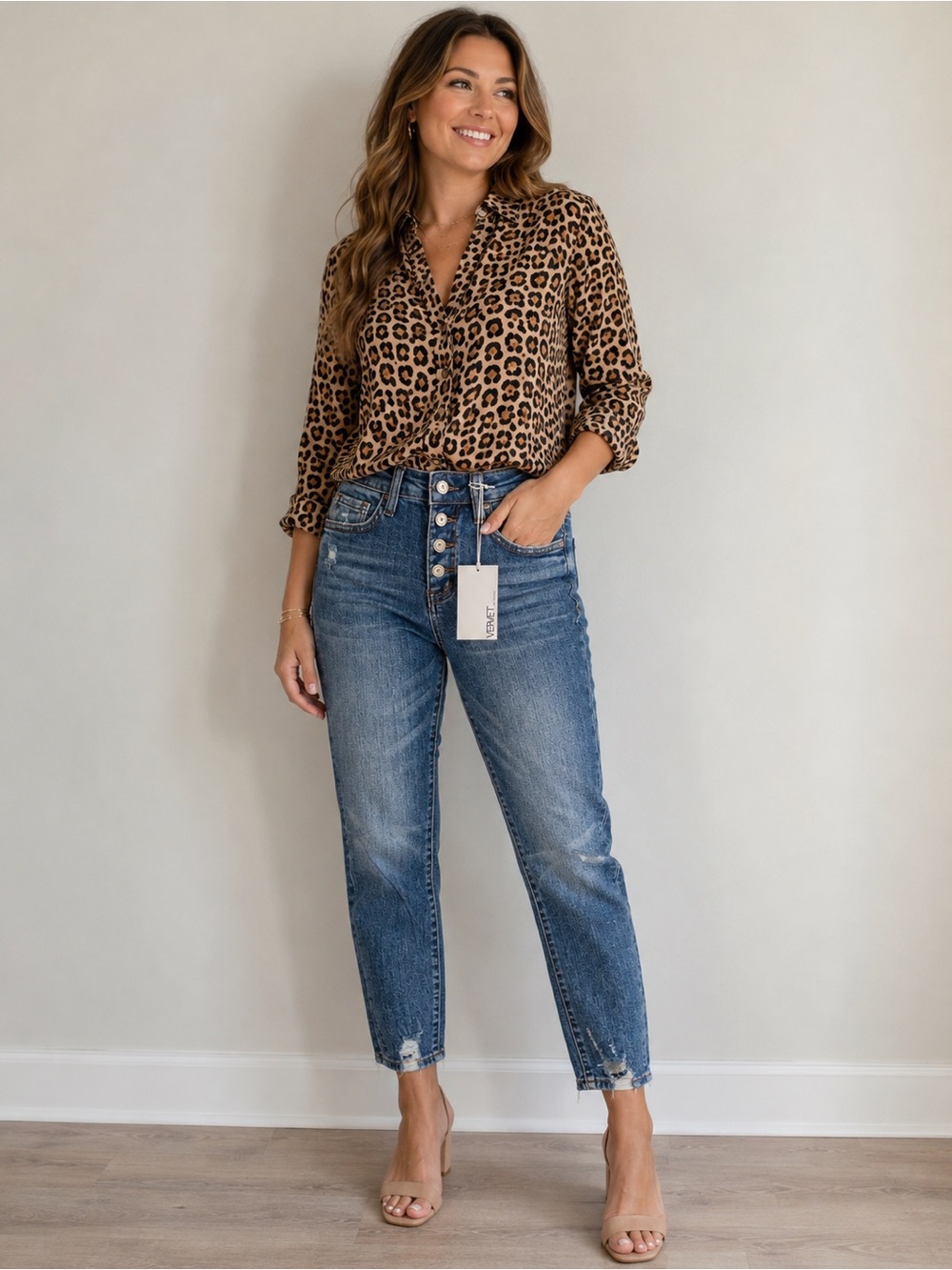 Vervet Haylie Mid-Rise Ankle Jeans in Blue